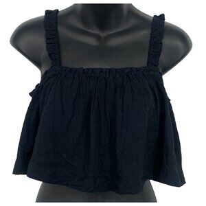 Volcom Women Extra Small Black Flowy Tank Top Ruffle Straps Kabloom Cami New